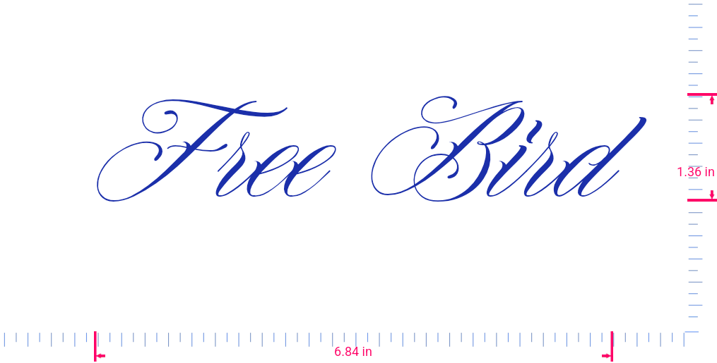 Text Free Bird Vinyl custom lettering decall/1.36 x 6.84 in/ Brilliant Blue /