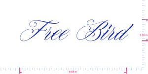 Text Free Bird Vinyl custom lettering decall/1.36 x 6.84 in/ Brilliant Blue /