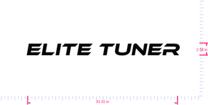 Text Elite Tuner Vinyl-Aufkleber mit individuellem Schriftzug / 2,58 x 33,32 Zoll / Schwarz /