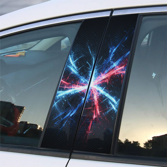 M Performance inspired Carbon Fiber Flag B-Pillar Sticker  - Professional Print