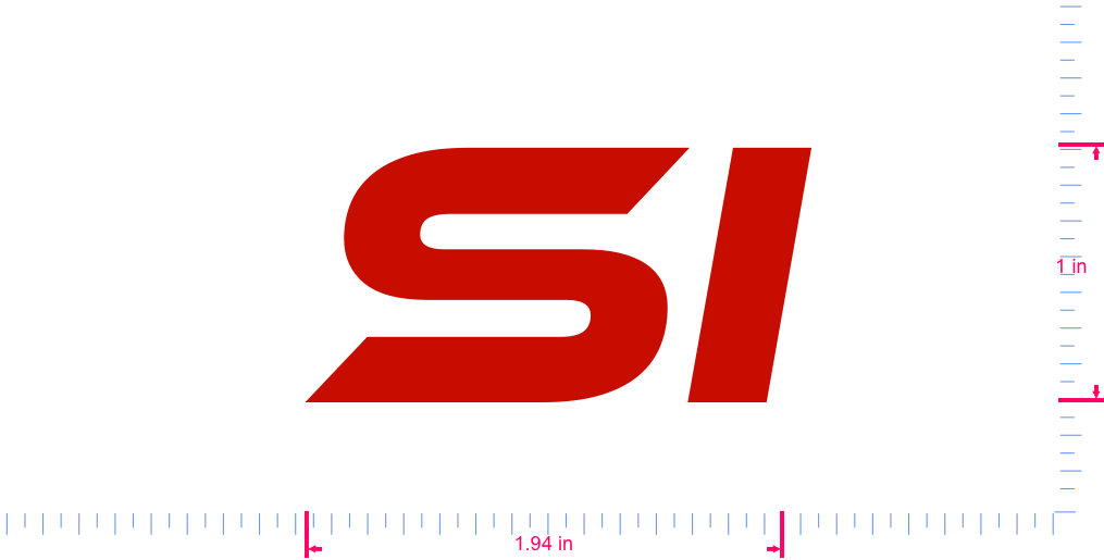 Text Si Vinyl-Aufkleber mit individuellem Schriftzug / 1 x 1,94 Zoll / Rot /