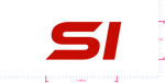 Text Si Vinyl-Aufkleber mit individuellem Schriftzug / 1 x 1,94 Zoll / Rot /
