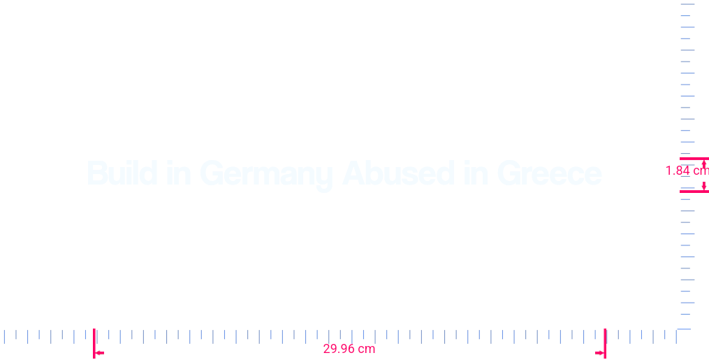 Text Build in Germany Abused in Greece  Vinyl custom lettering decall/1.84 x 29.96 cm/ White /