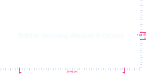 Text Build in Germany Abused in Greece  Vinyl custom lettering decall/1.84 x 29.96 cm/ White /