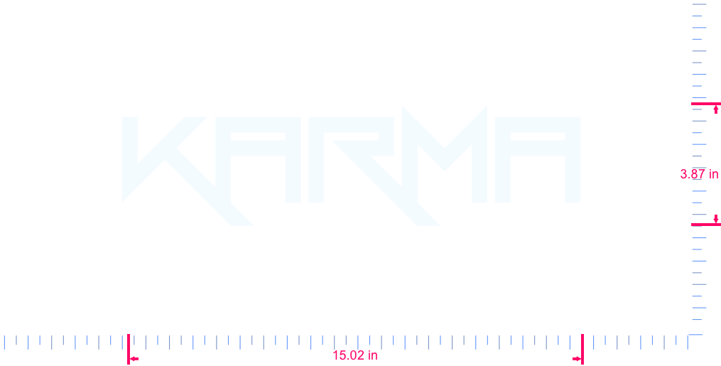 Text Karma Vinyl custom lettering decall/3.87 x 15.02 in/ White /