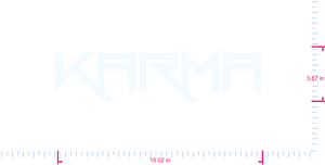 Text Karma Vinyl custom lettering decall/3.87 x 15.02 in/ White /