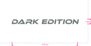 Text DARK EDITION Vinyl-Aufkleber mit individuellem Schriftzug / 1,25 x 17,67 cm / Grau /
