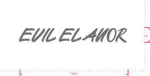 Text EVIL ELANOR Vinyl-Aufkleber mit individuellem Schriftzug / 1 x 7,64 Zoll / Silbergrau /