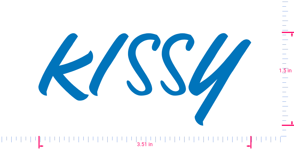 Text KISSY Vinyl custom lettering decall/1.5 x 3.51 in/ Sky Blue /