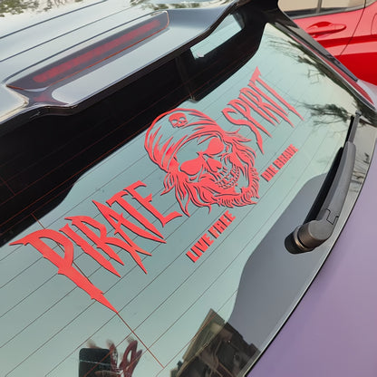Pirate Spirit, Live Freely, Die Bravely. Car Decal
