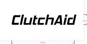 Text ClutchAid Vinyl custom lettering decall/1.5 x 9.52 in/ Black /