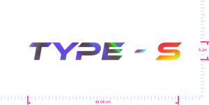 Text Type - s Vinyl custom lettering decall/5 x 44.06 cm/ OilSlick Chrome /
