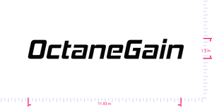 Text OctaneGain Vinyl-Aufkleber mit individuellem Schriftzug / 1,5 x 11,83 Zoll / Schwarz /