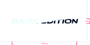 Text DARK EDITION Vinyl-Aufkleber mit individuellem Schriftzug / 1,25 x 17,67 cm / Spiegelchrom /