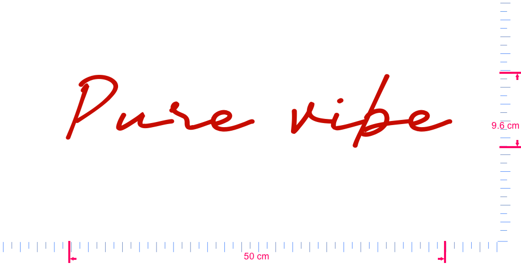 Text Pure Vibe Vinyl-Aufkleber mit individuellem Schriftzug / 9,6 x 50 cm / Rot /