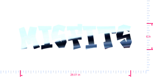 Text Misfits Vinyl custom lettering decall/6 x 26.01 in/ Mirror Chrome /