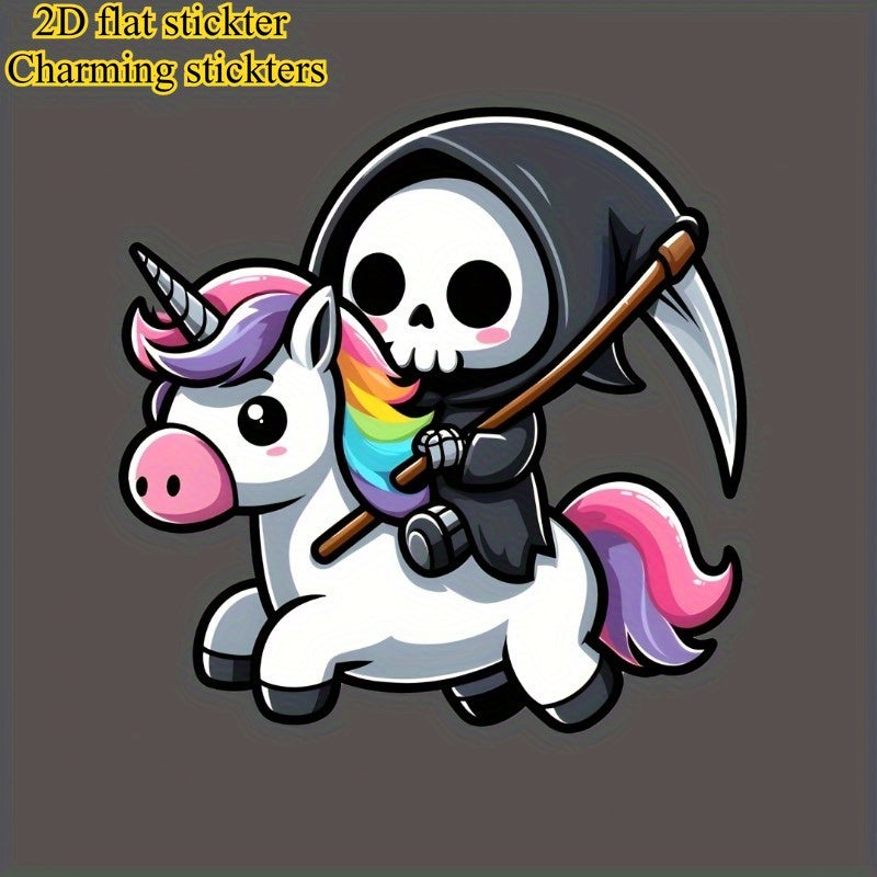 1pc Funny Cartoon Grim Reaper Unicorn Combination