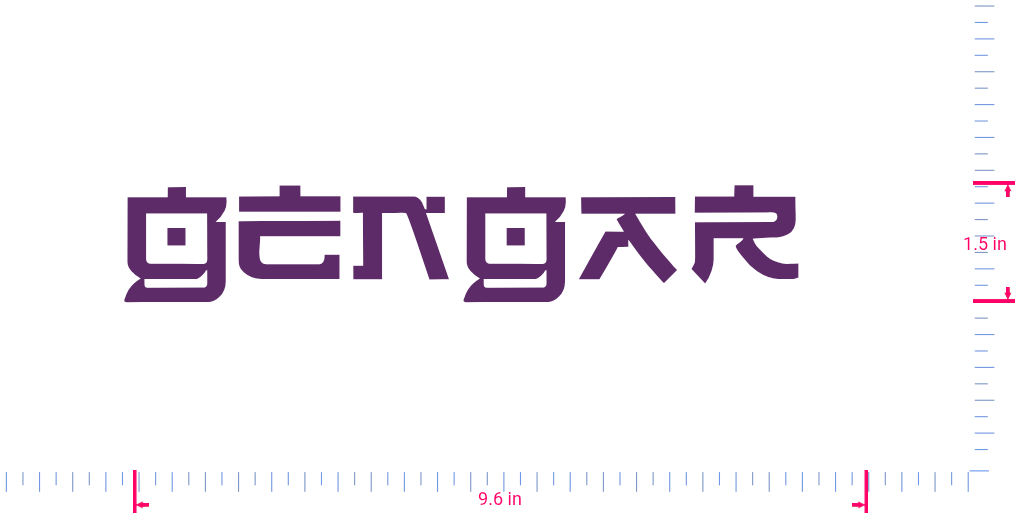Text Gengar Vinyl benutzerdefinierte Schriftzug Aufkleber/1,5 x 9,6 in/ Violett /