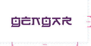 Text Gengar Vinyl benutzerdefinierte Schriftzug Aufkleber/1,5 x 9,6 in/ Violett /
