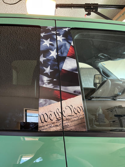 Autocollant pour montant central de portière de voiture musclée, motif drapeau américain « We The People » - Impression professionnelle