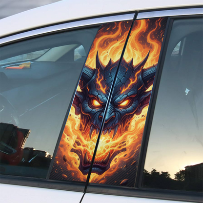 Dragon Fire Fantasy b-pillar Car Door B-Pillar Sticker - Professional Print