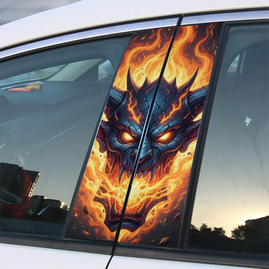 Dragon Fire Fantasy b-pillar Car Door B-Pillar Sticker - Professional Print