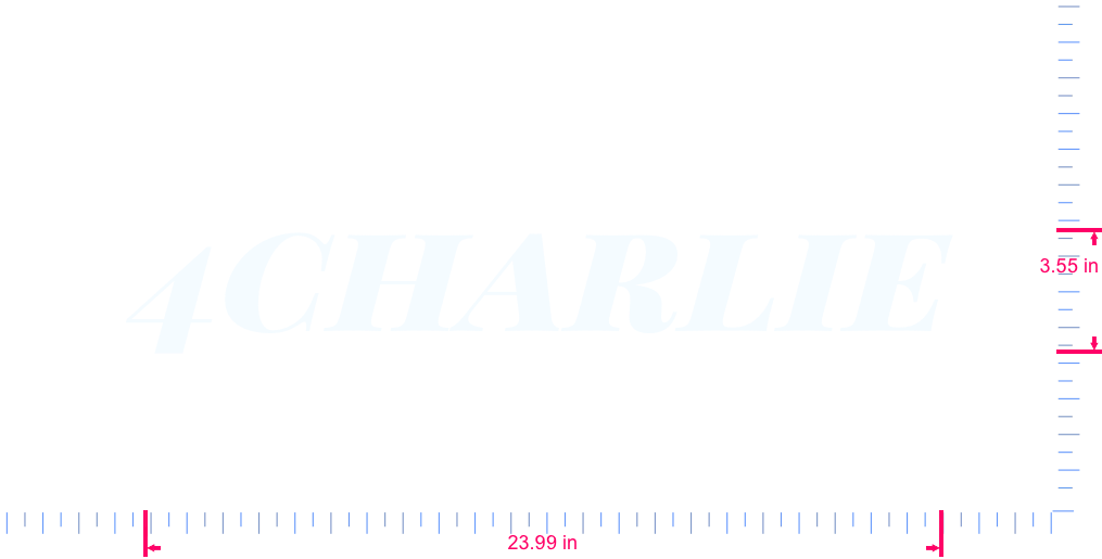 Text 4charlie Vinyl custom lettering decall/3.55 x 23.99 in/ White /