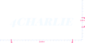Text 4charlie Vinyl custom lettering decall/3.55 x 23.99 in/ White /