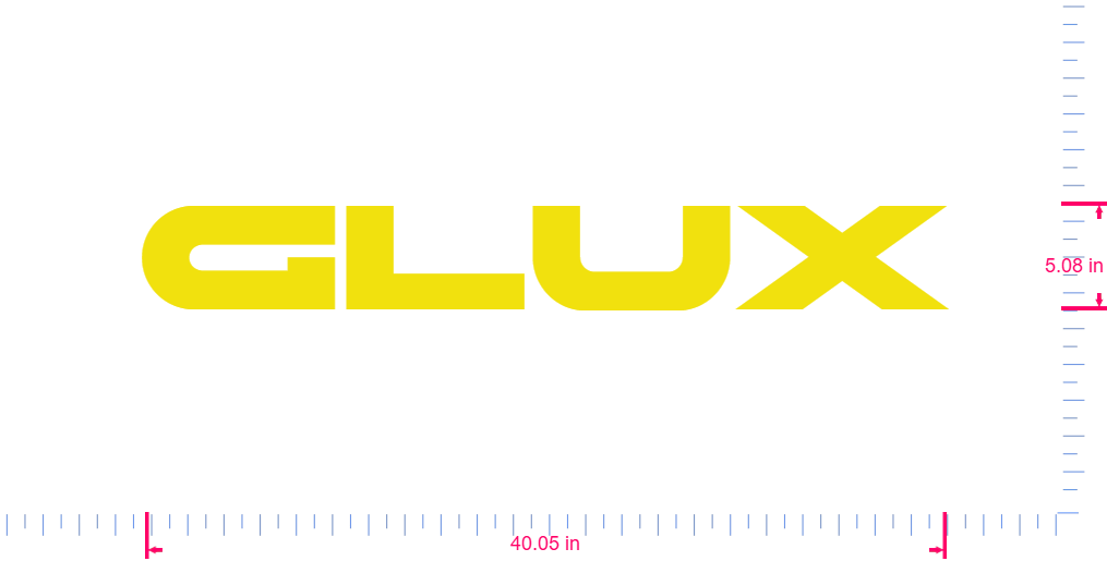 Text GLUX Vinyl-Aufkleber mit individuellem Schriftzug / 5,08 x 40,05 Zoll / Gelb /