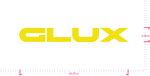 Text GLUX Vinyl-Aufkleber mit individuellem Schriftzug / 5,08 x 40,05 Zoll / Gelb /