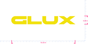 Text GLUX Vinyl-Aufkleber mit individuellem Schriftzug / 5,08 x 40,05 Zoll / Gelb /