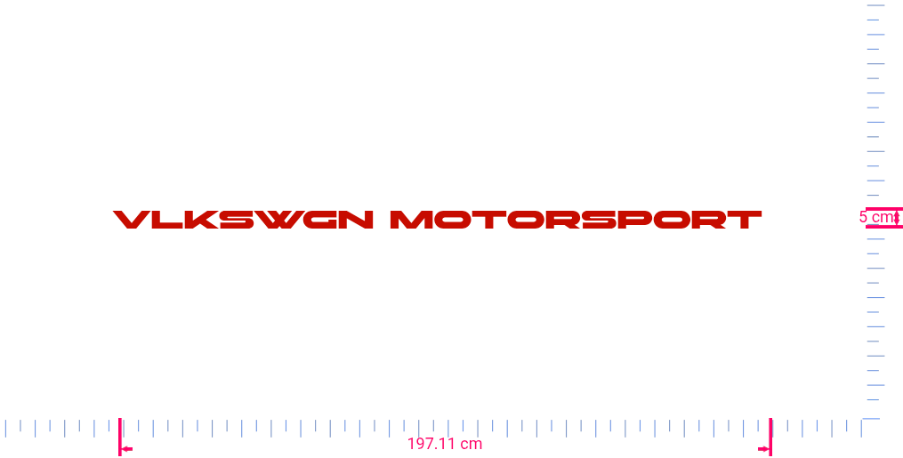 Text VLkswgn Motorsport  Vinyl custom lettering decall/5 x 197.11 cm/ Red /