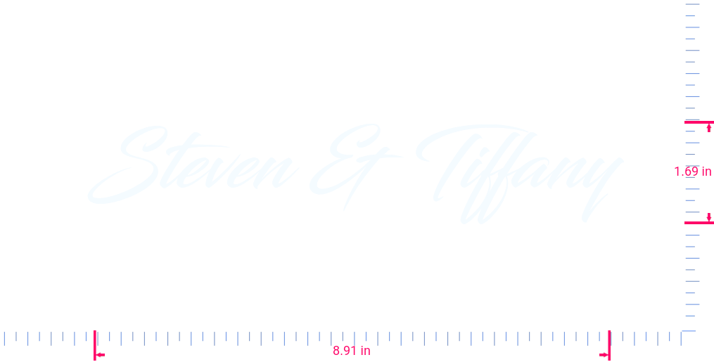 Text Steven & Tiffany Vinyl custom lettering decall/1.69 x 8.91 in/ White /