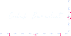 Text Caleb Benedict Vinyl custom lettering decall/3.61 x 26.03 in/ White /