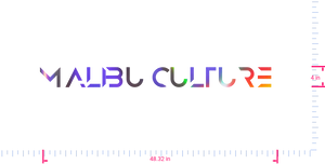 Text MALIBU CULTURE  Vinyl custom lettering decall/4 x 48.32 in/ OilSlick Chrome /