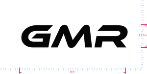 Text GMR Vinyl custom lettering decall/1.71 x 8 in/ Black /
