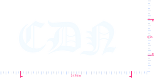 Text CDN  Vinyl custom lettering decall/10 x 31.74 in/ White /