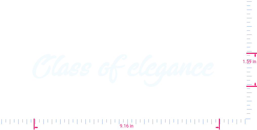 Text Class of Elegance Vinyl-Aufkleber mit individuellem Schriftzug / 1,59 x 9,16 Zoll / Weiß /