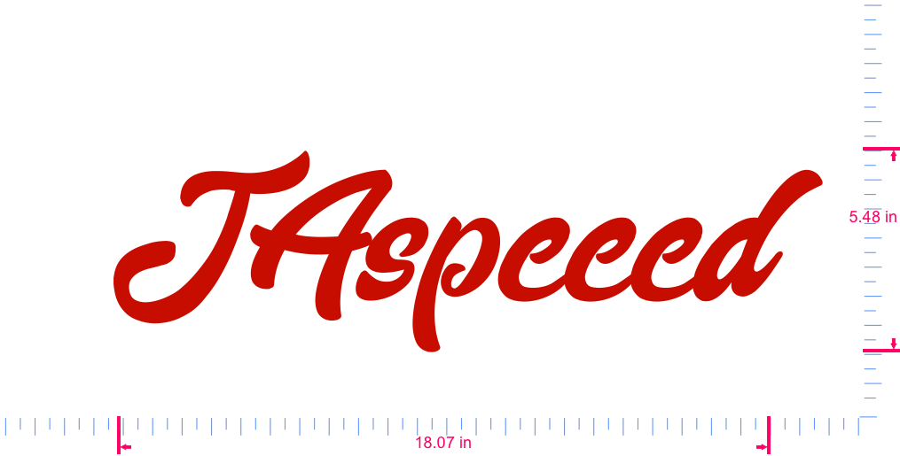 Text JAspeeed Vinyl-Aufkleber mit individuellem Schriftzug / 5,48 x 18,07 Zoll / Rot /