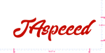 Text JAspeeed Vinyl-Aufkleber mit individuellem Schriftzug / 5,48 x 18,07 Zoll / Rot /