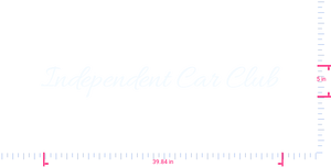 Text Independent Car Club  Vinyl custom lettering decall/5 x 39.84 in/ White /