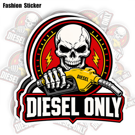 Diesel Only Skull Vinyl Sticker, Weatherproof