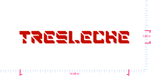 Text Tresleche Vinyl custom lettering decall/1.66 x 14.98 in/ Red /