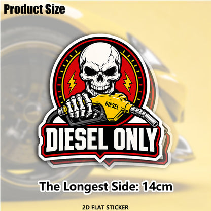 Diesel Only Skull Vinyl Sticker, Weatherproof