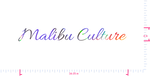 Text Malibu Culture  Vinyl custom lettering decall/4 x 34.05 in/ OilSlick Chrome /