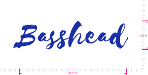 Text Basshead Vinyl-Aufkleber mit individuellem Schriftzug/6,3 x 24,11 Zoll/ Brilliantblau/
