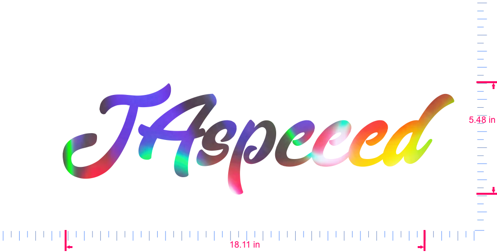 Text JAspeeed Vinyl-Aufkleber mit individuellem Schriftzug/5,48 x 18,11 Zoll/ OilSlick Chrome /