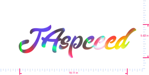 Text JAspeeed Vinyl-Aufkleber mit individuellem Schriftzug/5,48 x 18,11 Zoll/ OilSlick Chrome /