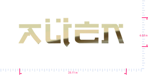 Text ALIEN Vinyl custom lettering decall/6.64 x 25.11 in/ Gold Chrome /