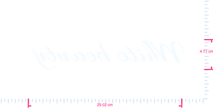Text White beauty  Vinyl custom lettering decall/4.71 x 25.02 cm/ White /